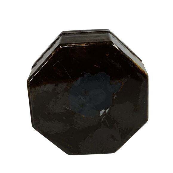 Vintage Black Hexagonal Lacquer Floral Trinket Lidded Jewelry Box Home Decor - Picture 7 of 10